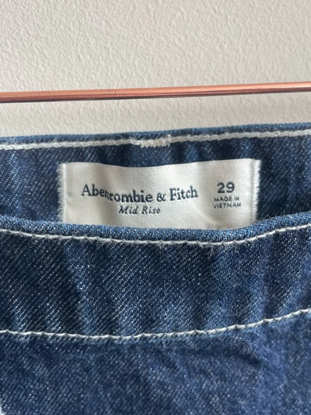 Abercrombie & Fitch Mid-Rise Denim Wrap Mini Skirt Dark Wash Size 29 - Picture 9 of 11